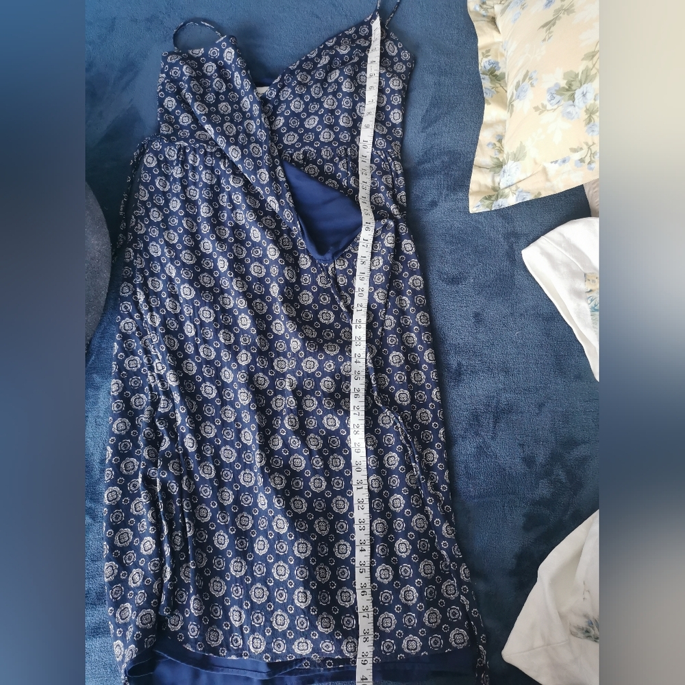 Chic Blue Patterned Dress - Picture 9 of 9